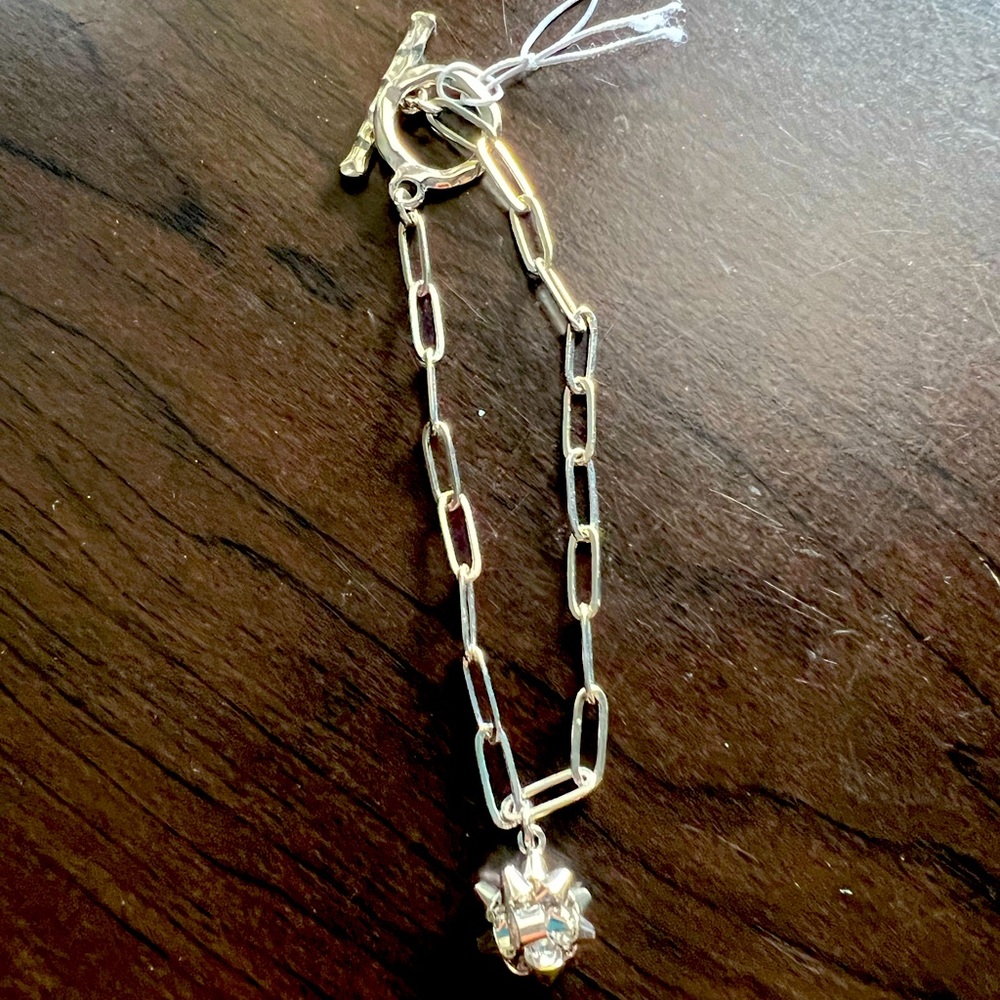 Silver tone toggle bracelet